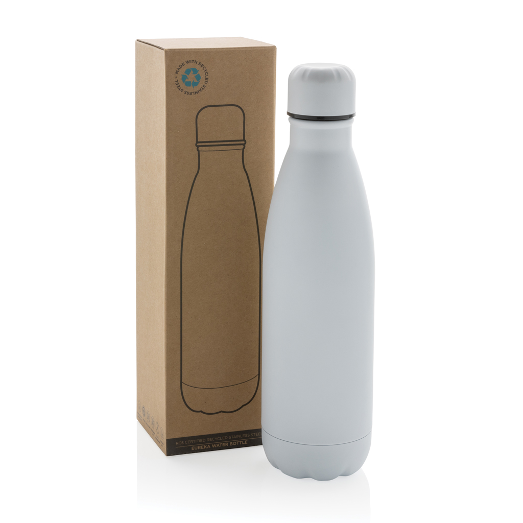 Botella Eureka de pared simple de acero y certificación RCS