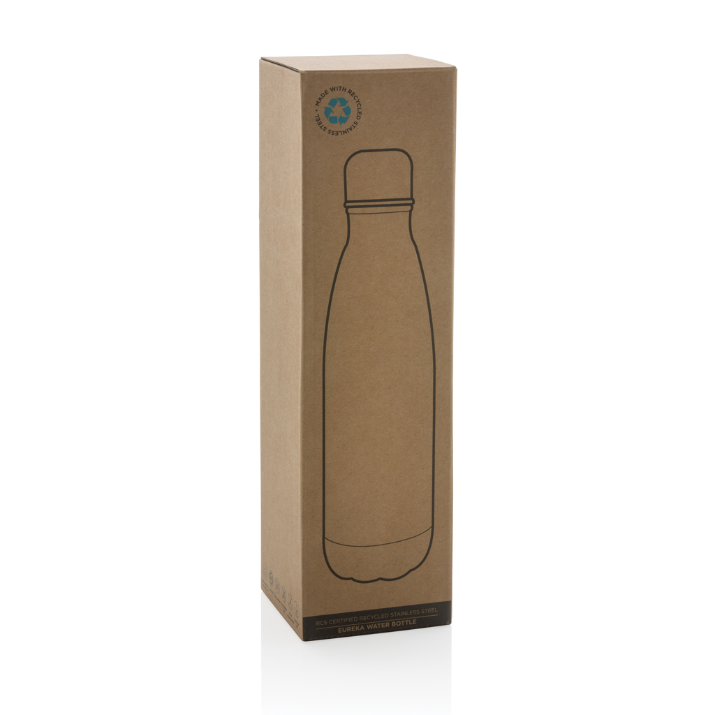 Botella Eureka de pared simple de acero y certificación RCS