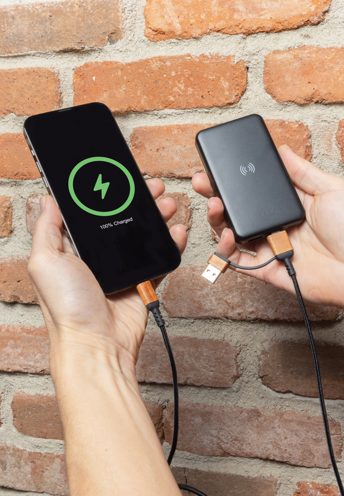 Batería inalámbrica 5W plástico RCS reciclado 5.000 mAh
