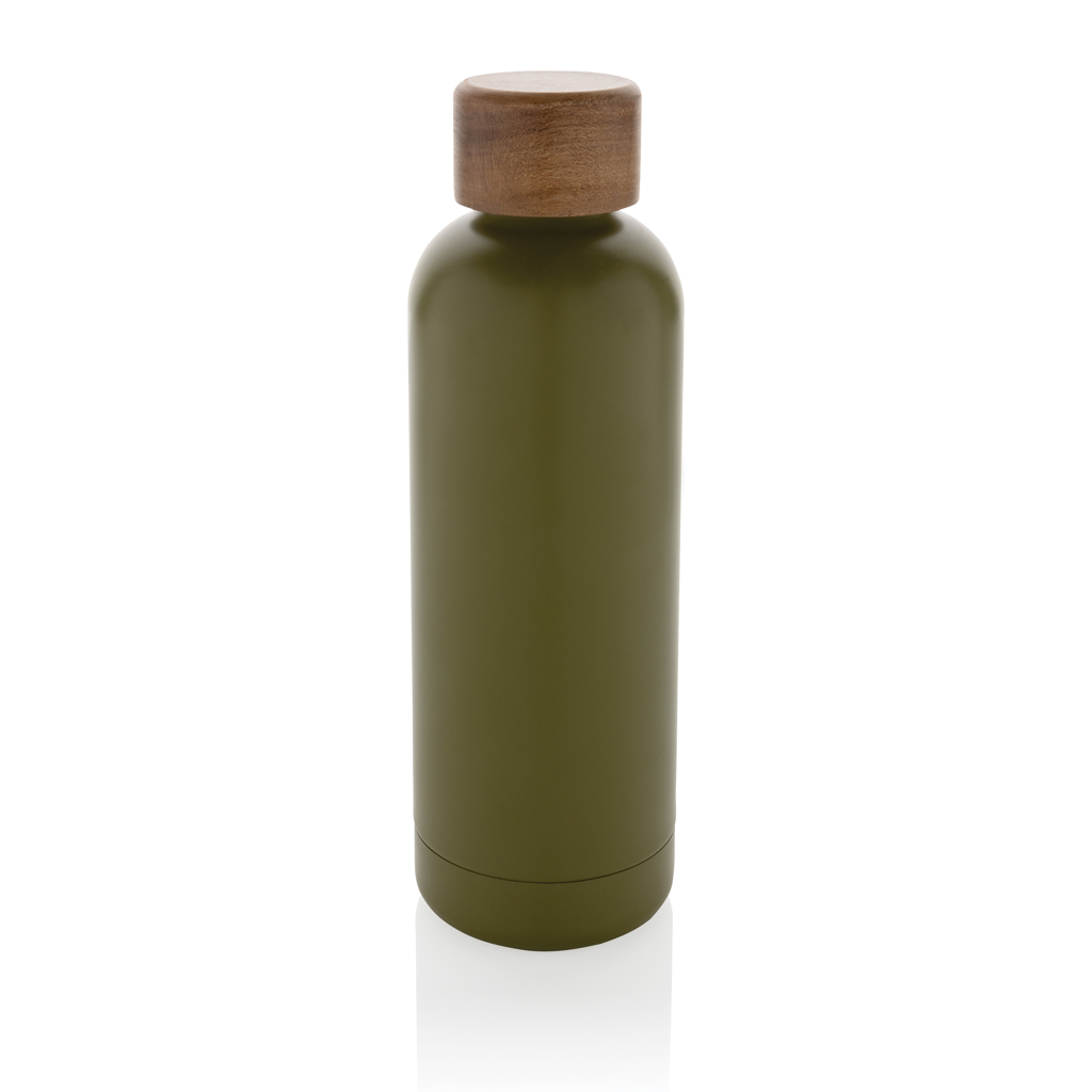 Botella Wood de acero inoxidable reciclado certificado RCS