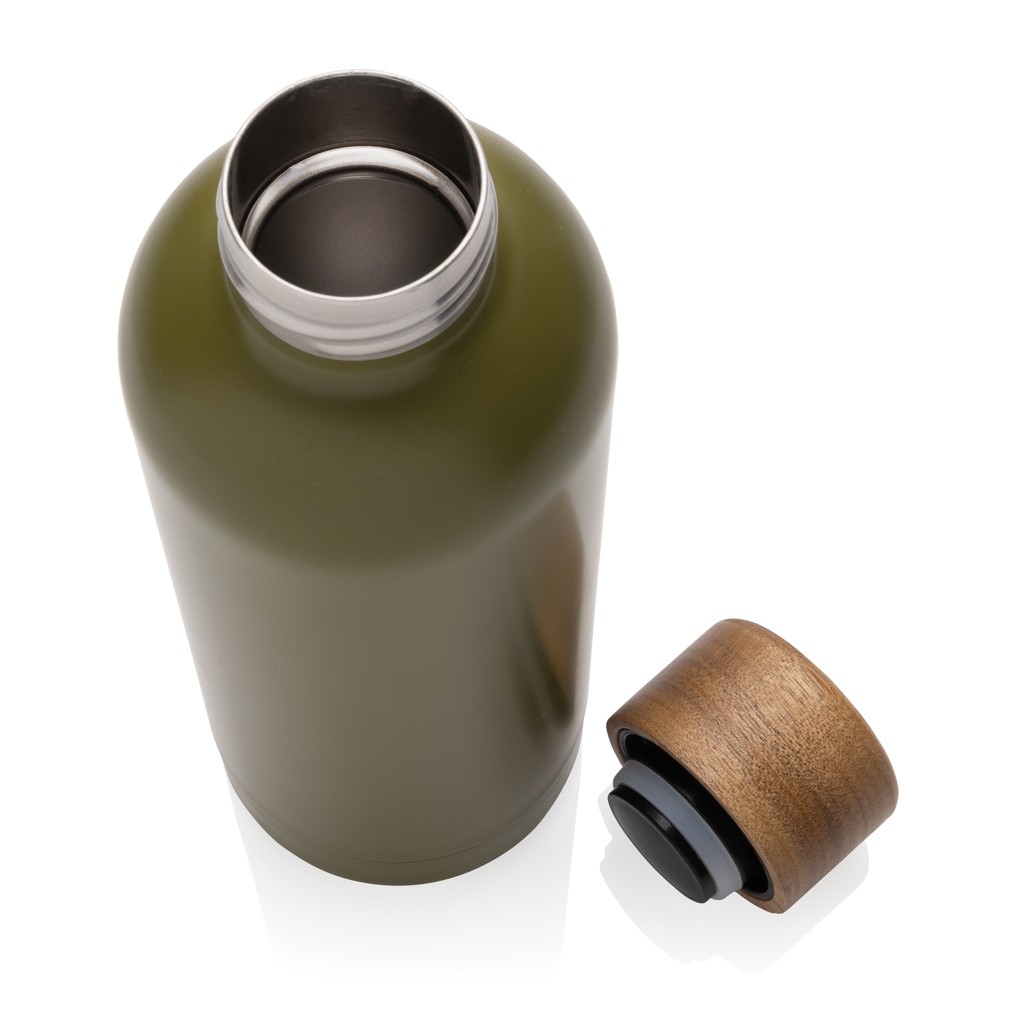 Botella Wood de acero inoxidable reciclado certificado RCS