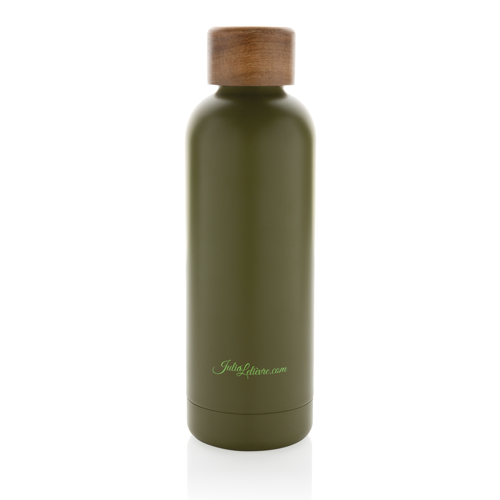Botella Wood de acero inoxidable reciclado certificado RCS