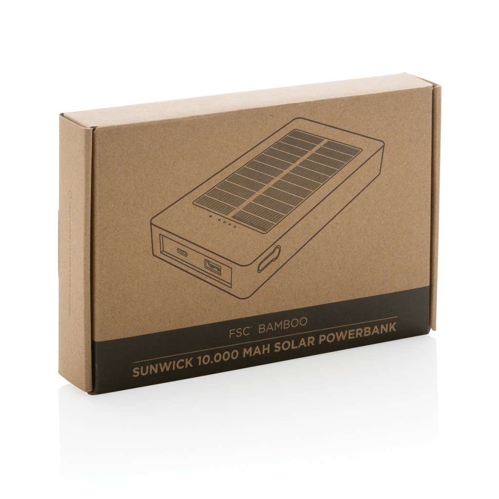 Batería solar de bambú Sunwick 10.000 mah