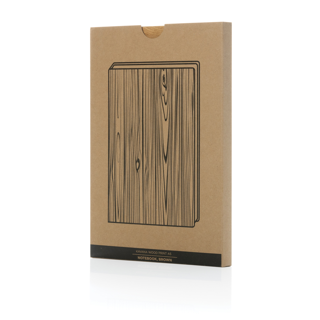 Libreta A5 con estampado de madera Kavana