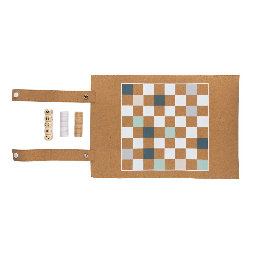 Set juegos backgammon y damas plegable Britton de corcho