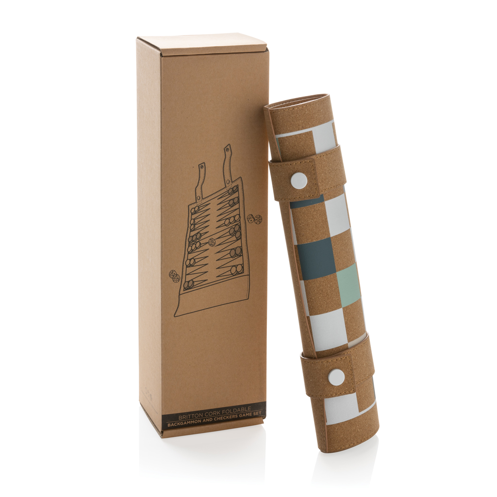 Set juegos backgammon y damas plegable Britton de corcho