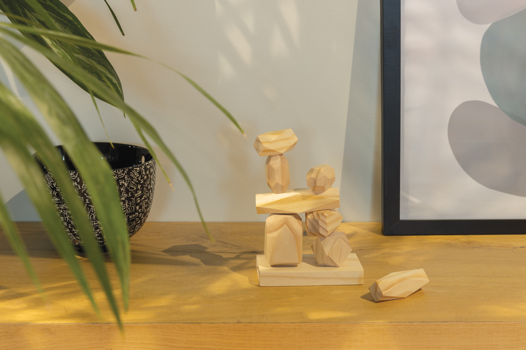 Piedras de equilibrio de madera Ukiyo Crios en bolsa