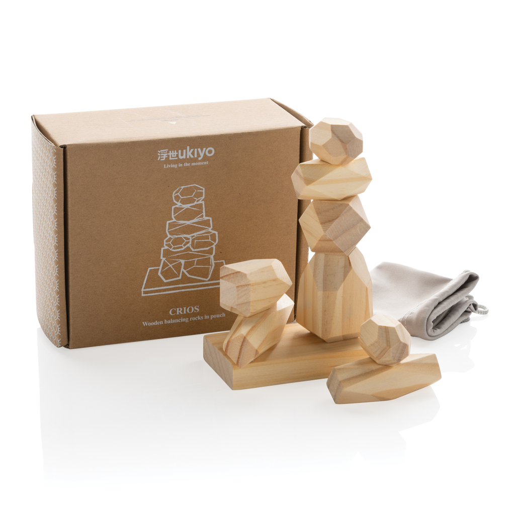 Piedras de equilibrio de madera Ukiyo Crios en bolsa