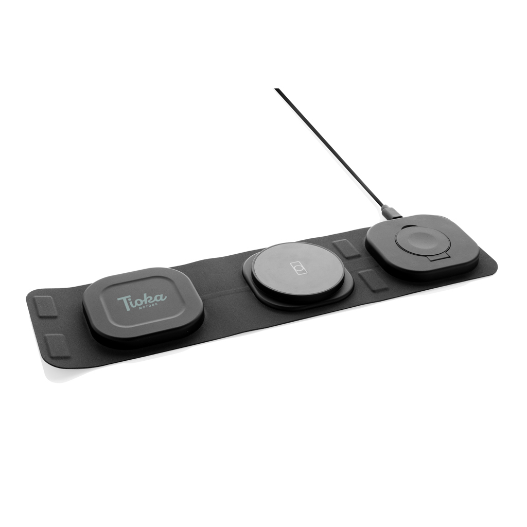 Cargador viaje inalámbrico Swiss Peak RCS rplastic 3 en 1