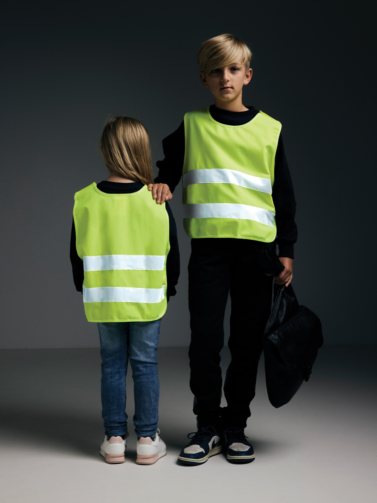 Chaleco seguridad PET reciclado GRS 7-12 años