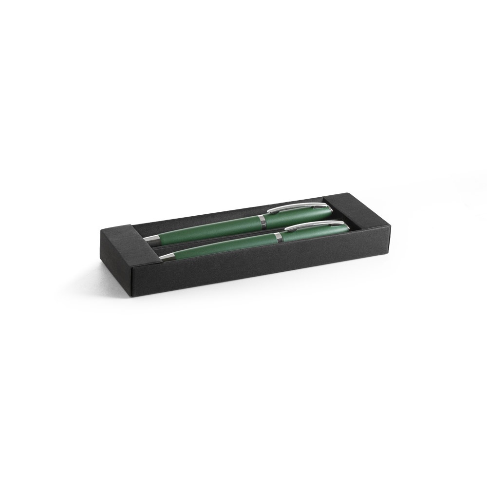 RE-LANDO-SET. Set de roller y bolígrafo con cuerpo de aluminio reciclado (100% rAL)