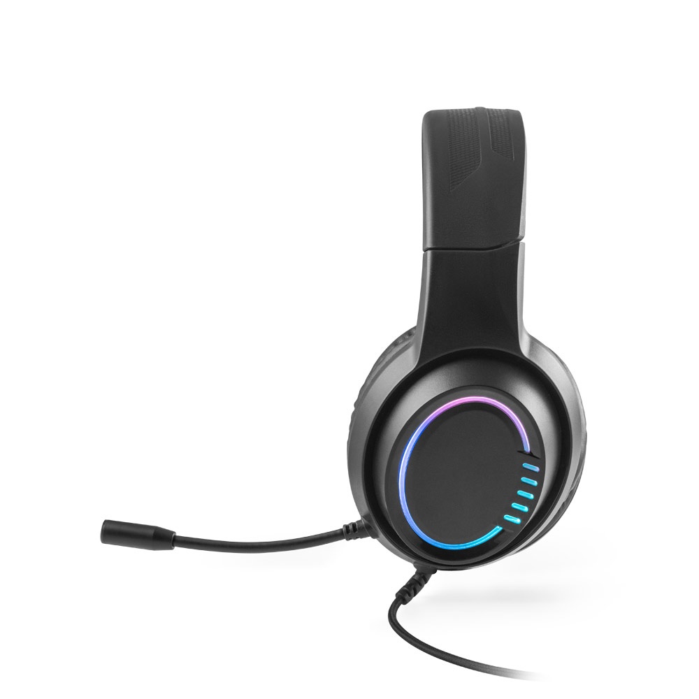 Thorne Headset RGB. Auriculares ABS con cable de 2m, micrófono y luces LED RGB