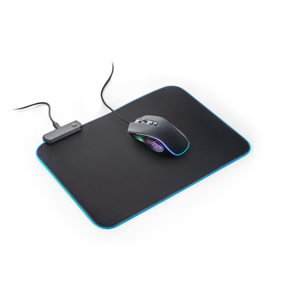 THORNE MOUSEPAD RGB. Alfombrilla de ratón gaming con luces LED RGB, fabricada en poliéster