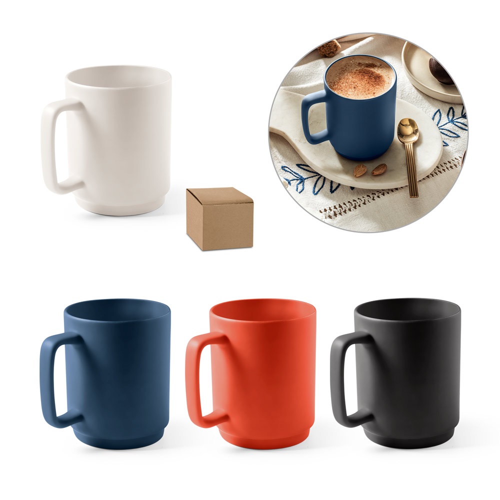 MIGHTY. Taza de cerámica con cuerpo cilíndrico 330 mL