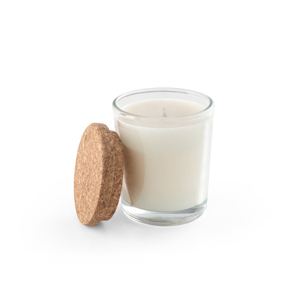 ZEN 80. Vela aromática en vaso de cristal con tapa de corcho 80 g