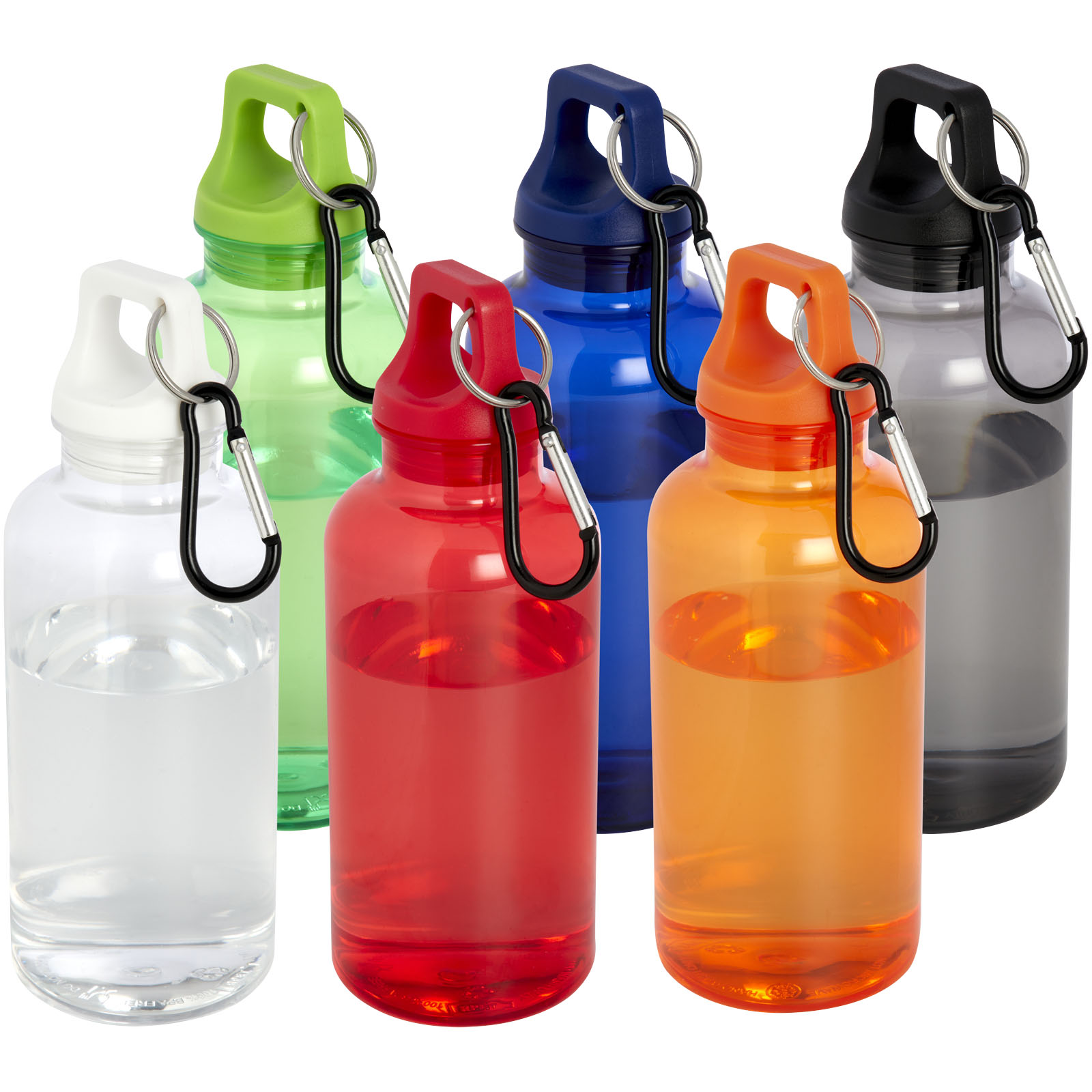 Bidón de 400 ml de plástico reciclado con mosquetón y certificación RCS Oregon