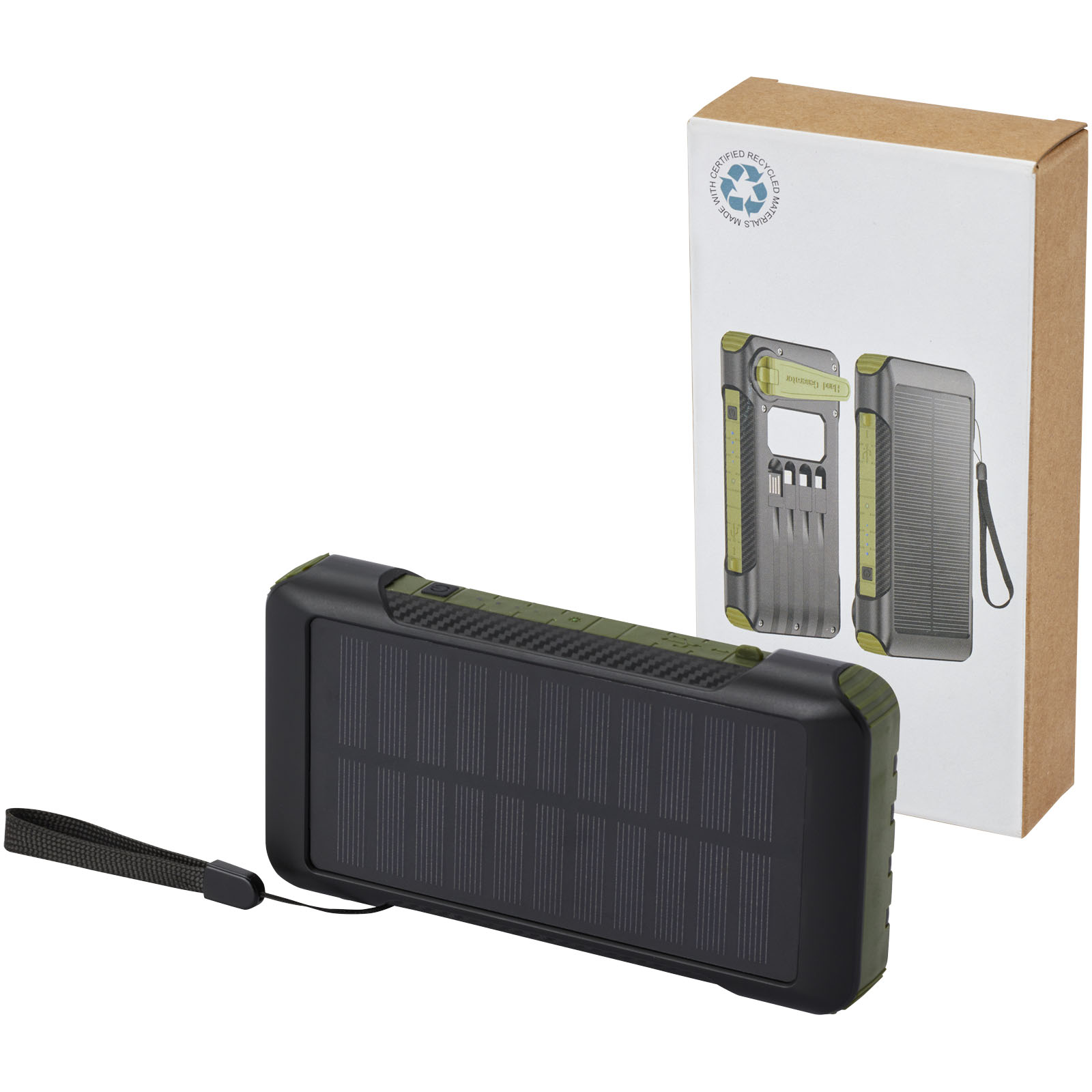 Batería externa de dinamo solar en plástico reciclado de 10 000 mAh con certificación RCS  Soldy