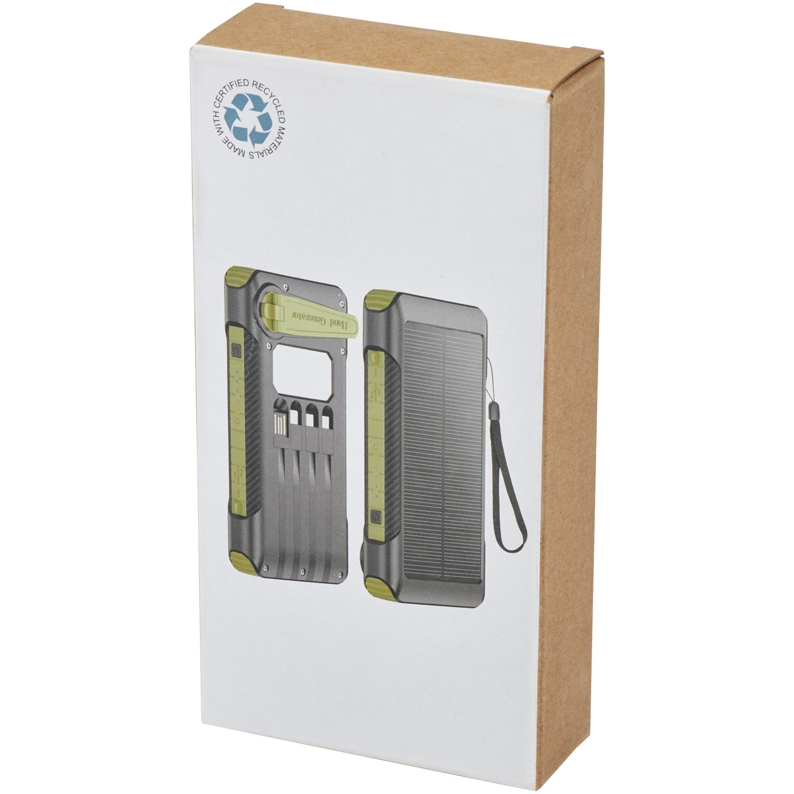 Batería externa de dinamo solar en plástico reciclado de 10 000 mAh con certificación RCS  Soldy