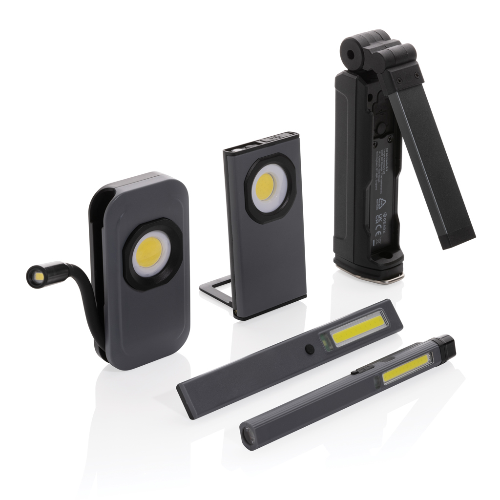 Luz de trabajo de bolsillo USB de plástico reciclado Gear X