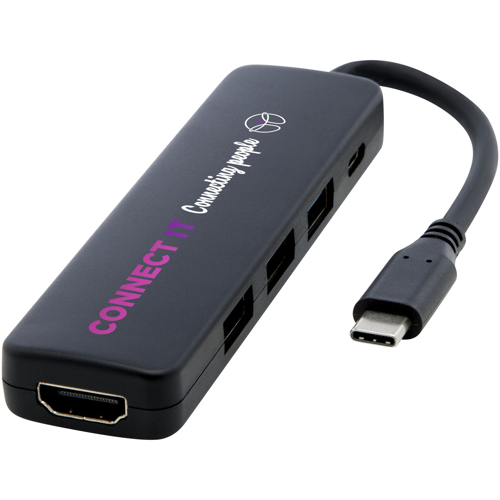 USB 2.0-3.0 con adaptador multimedia de plástico reciclado con puerto HDMI y certificación RCS  Loop
