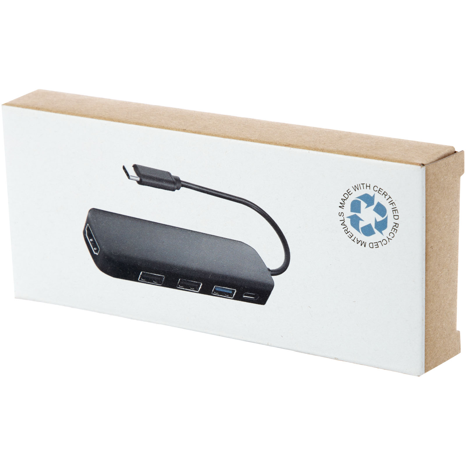 USB 2.0-3.0 con adaptador multimedia de plástico reciclado con puerto HDMI y certificación RCS  Loop