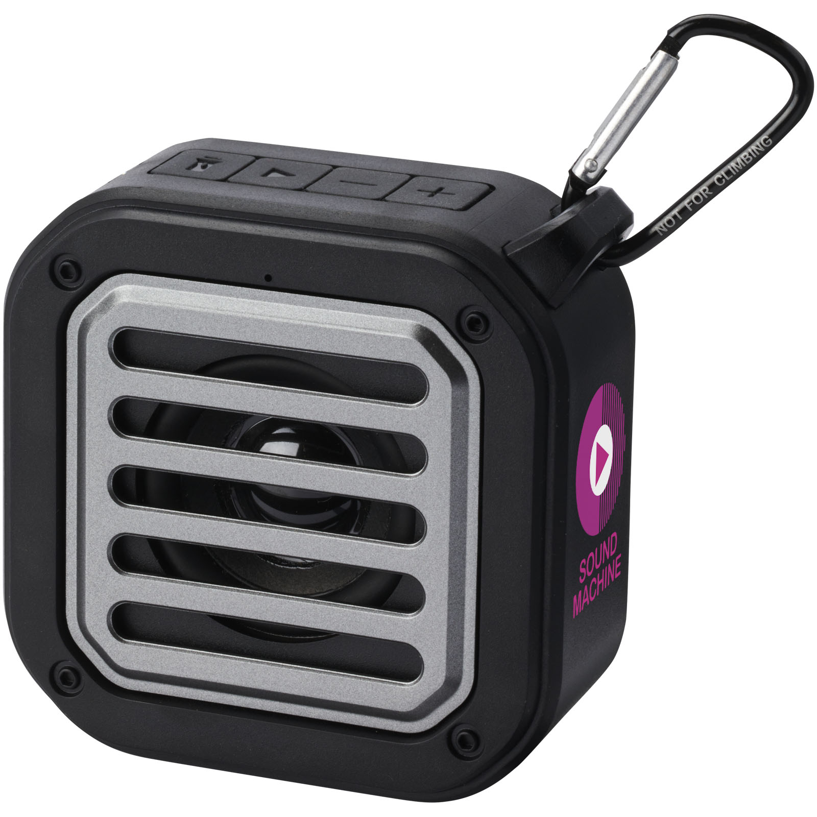 Altavoz solar Bluetooth IPX5 de 3W con mosquetón en plástico reciclado con certificación RCS Solo