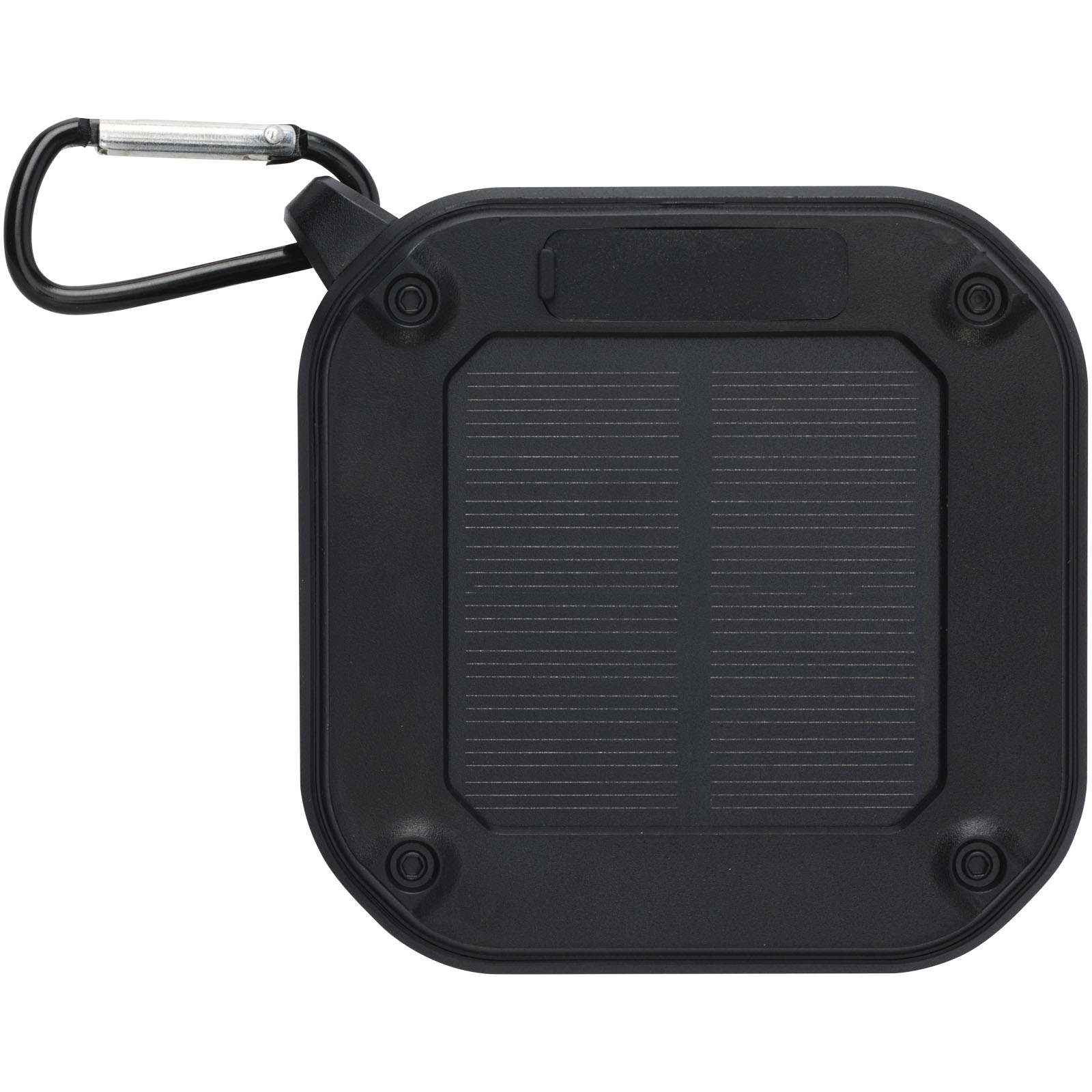 Altavoz solar Bluetooth IPX5 de 3W con mosquetón en plástico reciclado con certificación RCS Solo