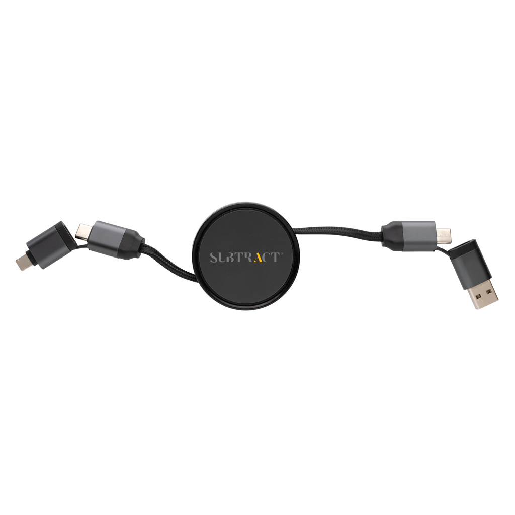 Cable retráctil 6 en 1 de aluminio reciclado Terra RCS