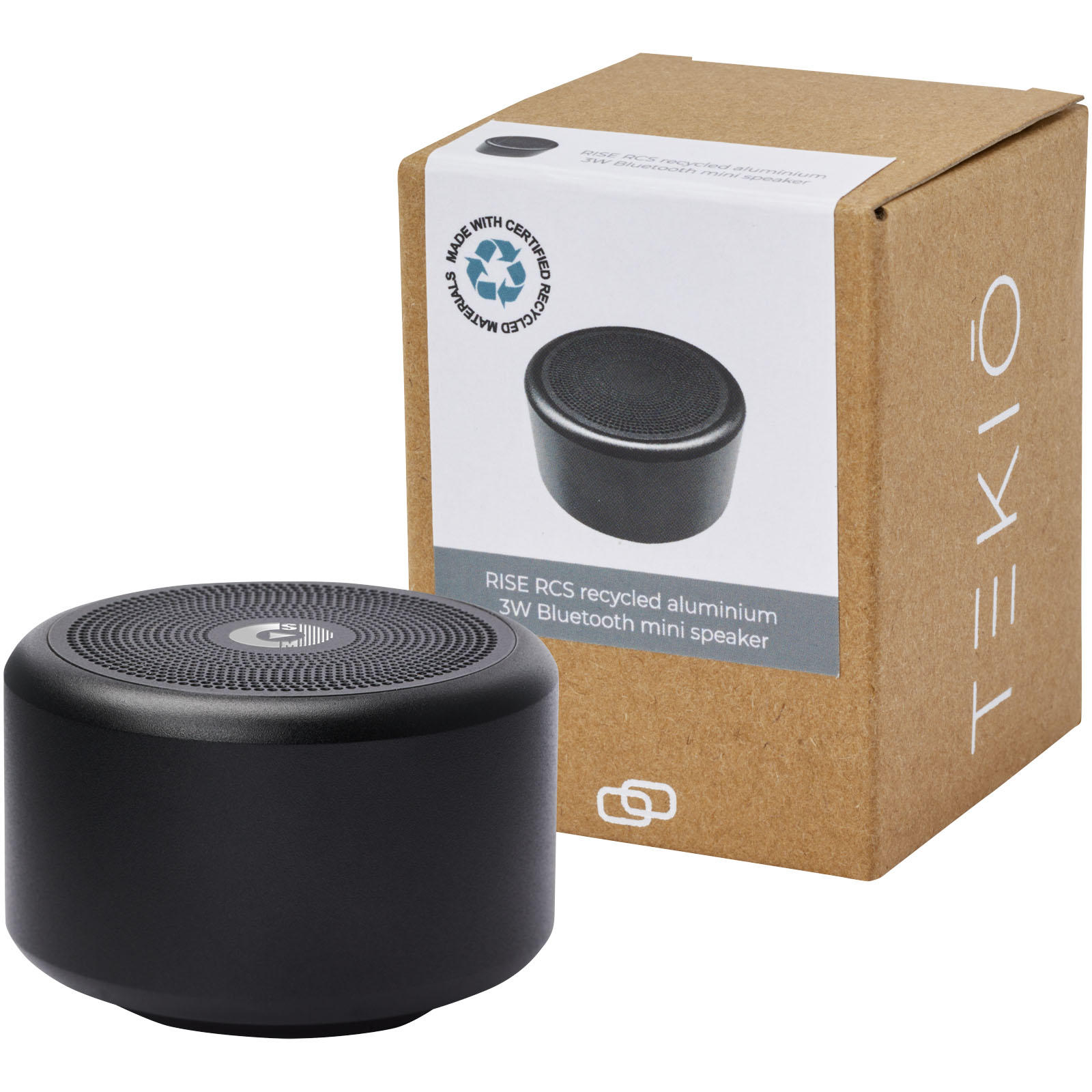 Minialtavoz Bluetooth® de aluminio reciclado de 3 w con certificación RCS  Rise