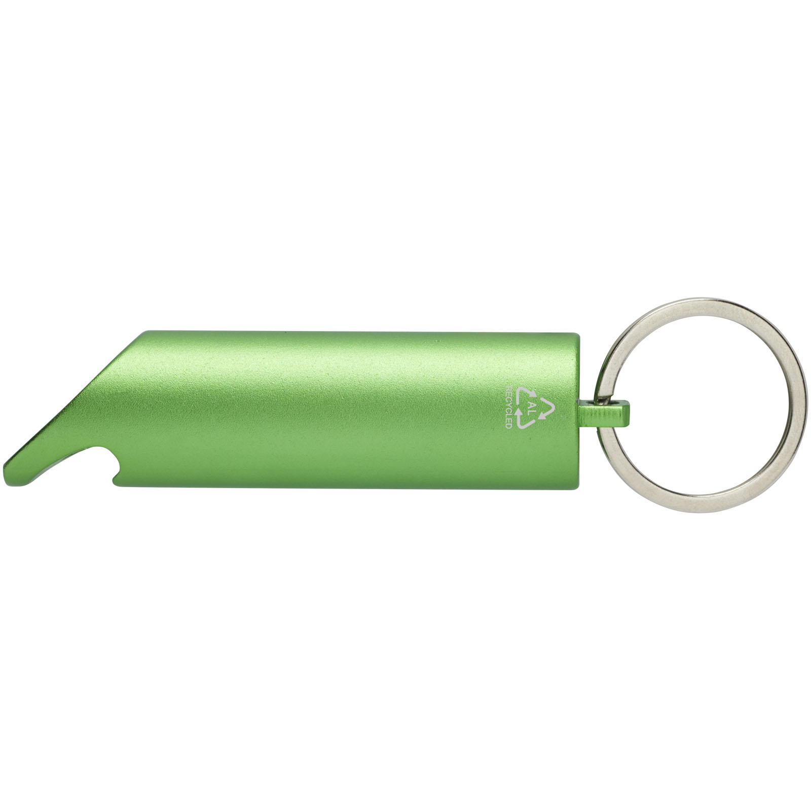 Luz LED IPX de aluminio reciclado y abrebotellas con llavero Flare