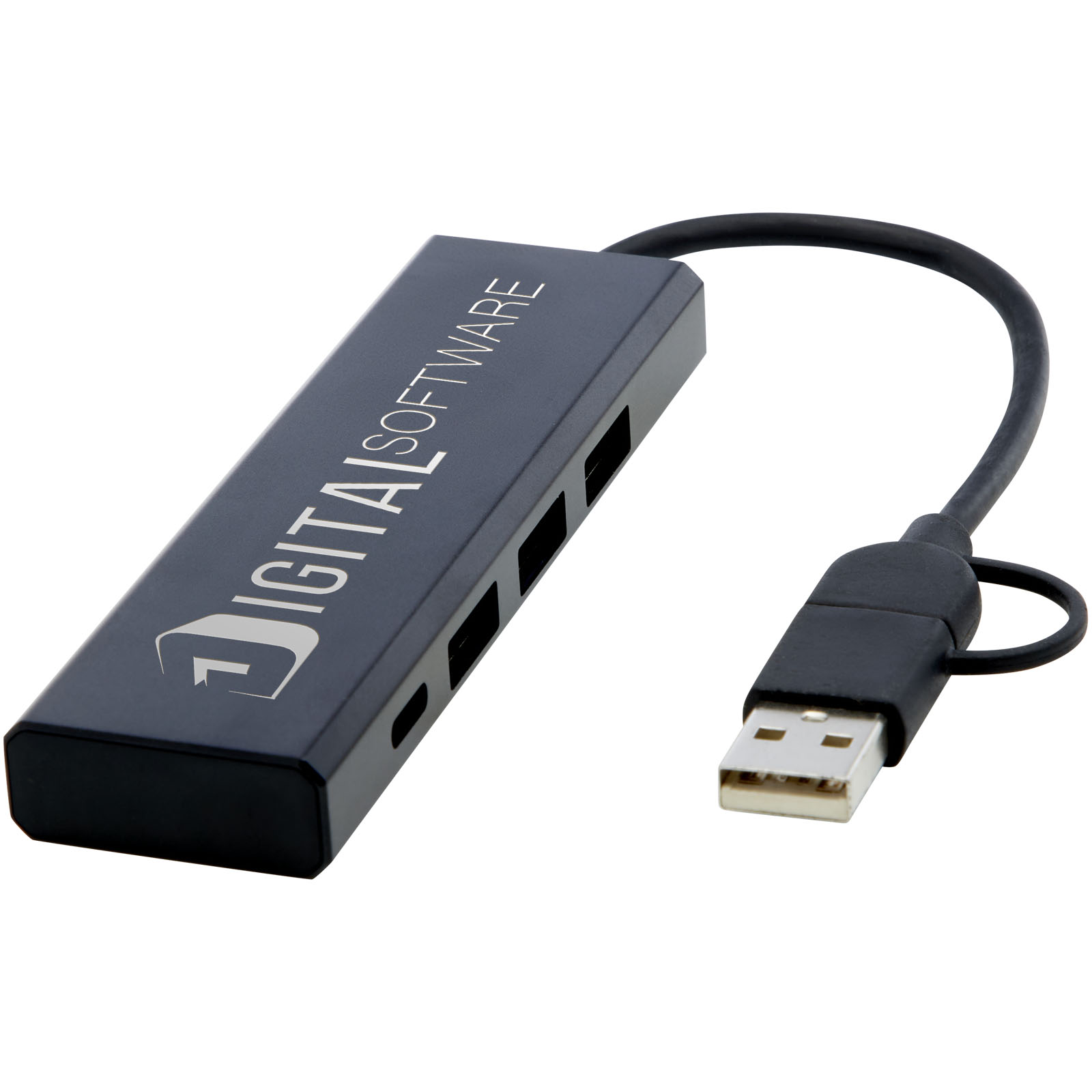 Hub USB 2.0 de aluminio reciclado con certificación RCS Rise