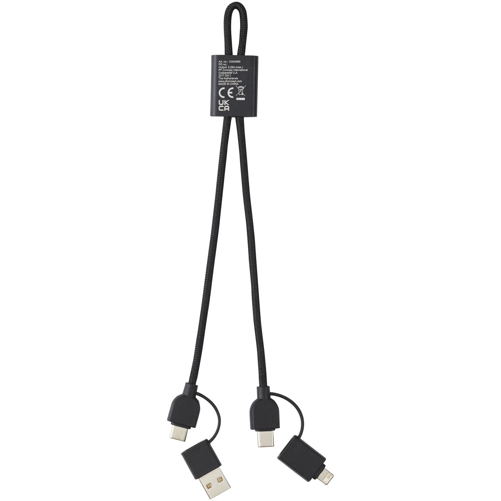 Cable de carga rápida y transmisión de datos 6 en 1 de 45 W en aluminio reciclado con certificación RCS Connect