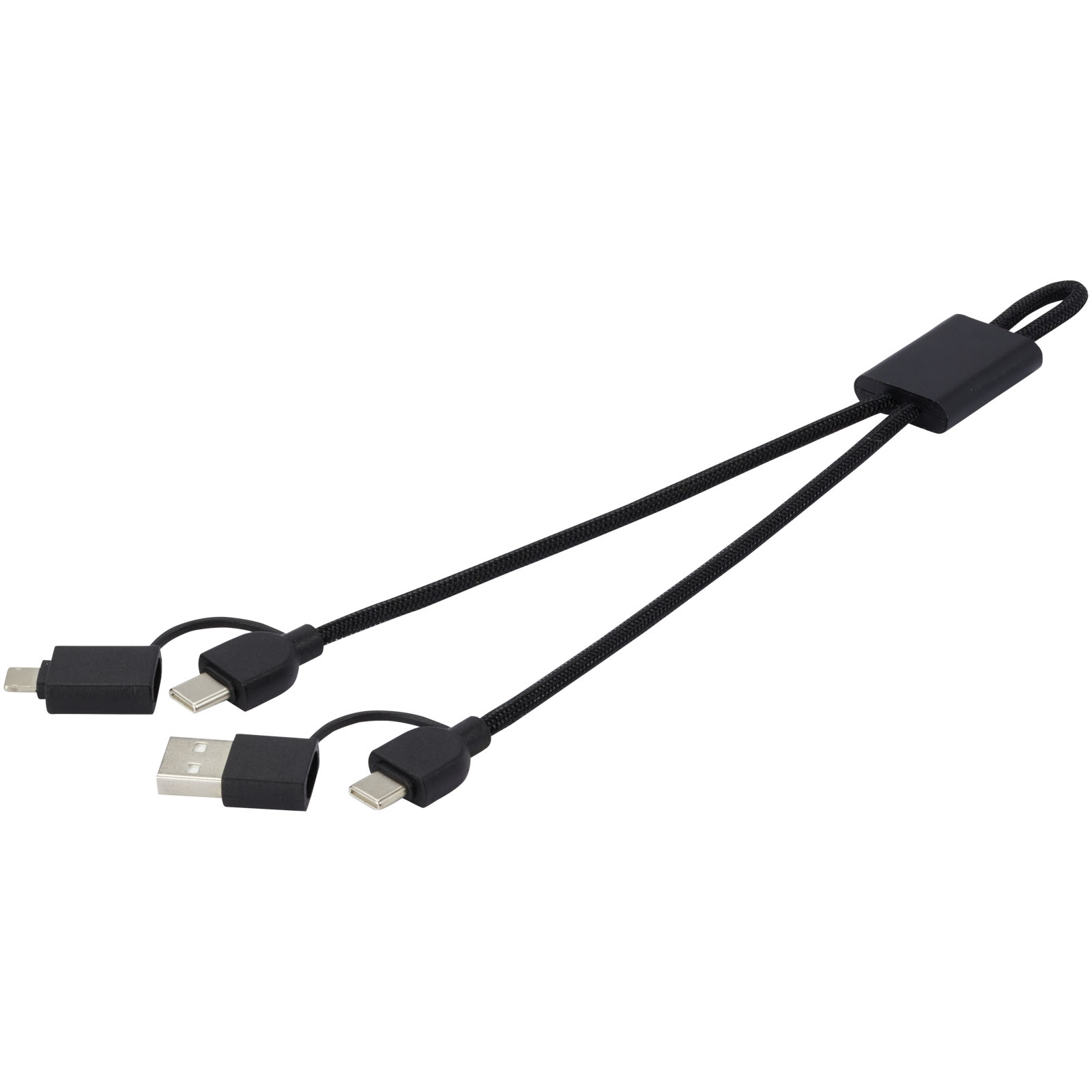 Cable de carga rápida y transmisión de datos 6 en 1 de 45 W en aluminio reciclado con certificación RCS Connect