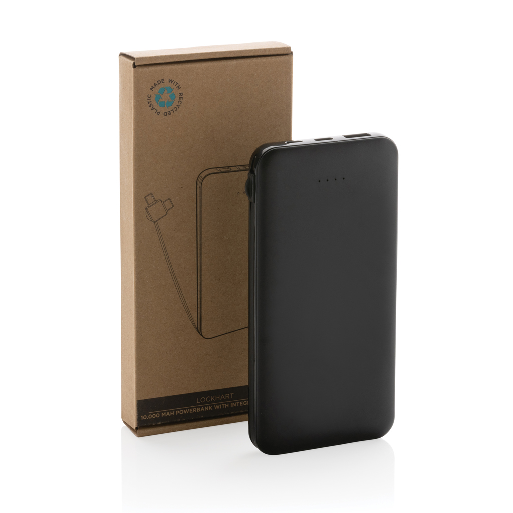 Powerbank RCS plástico reciclado 10.000 mAh cable integrado