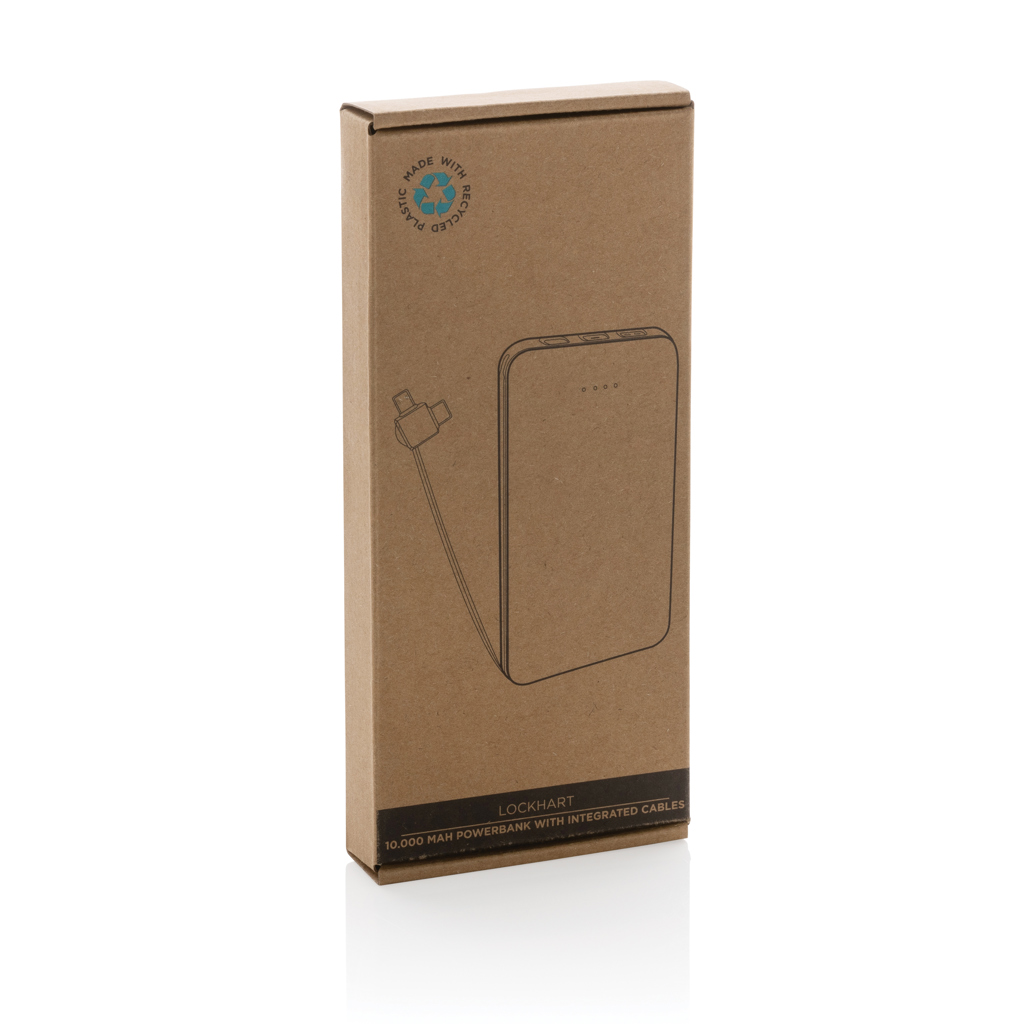 Powerbank RCS plástico reciclado 10.000 mAh cable integrado