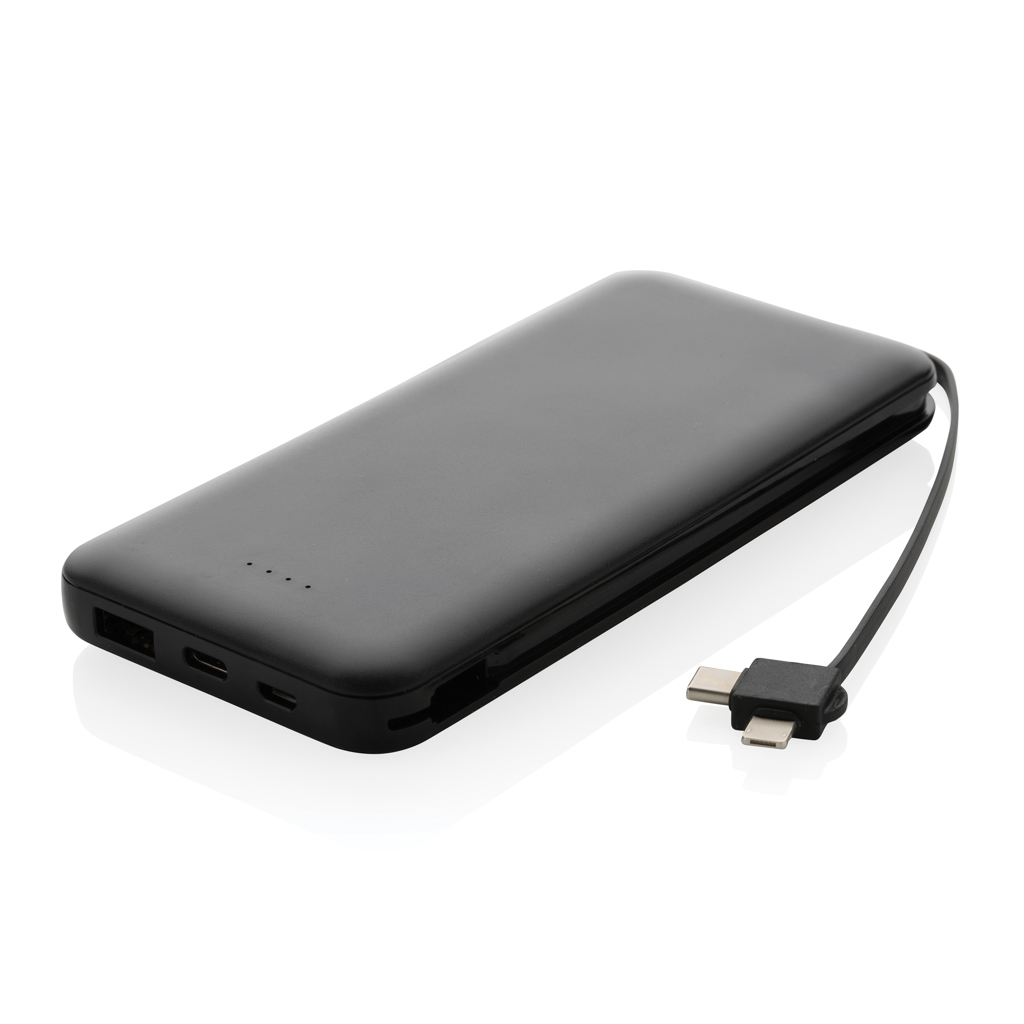 Powerbank RCS plástico reciclado 10.000 mAh cable integrado