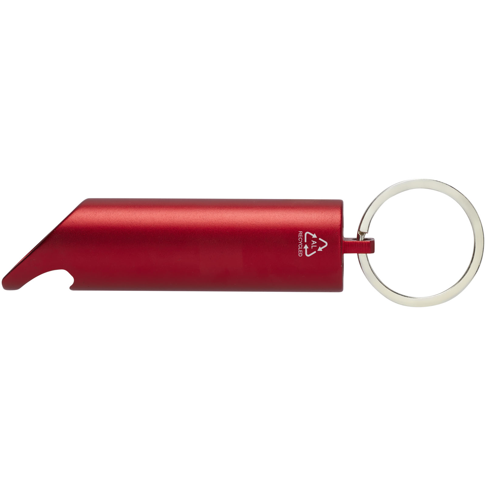 Luz LED IPX de aluminio reciclado y abrebotellas con llavero Flare