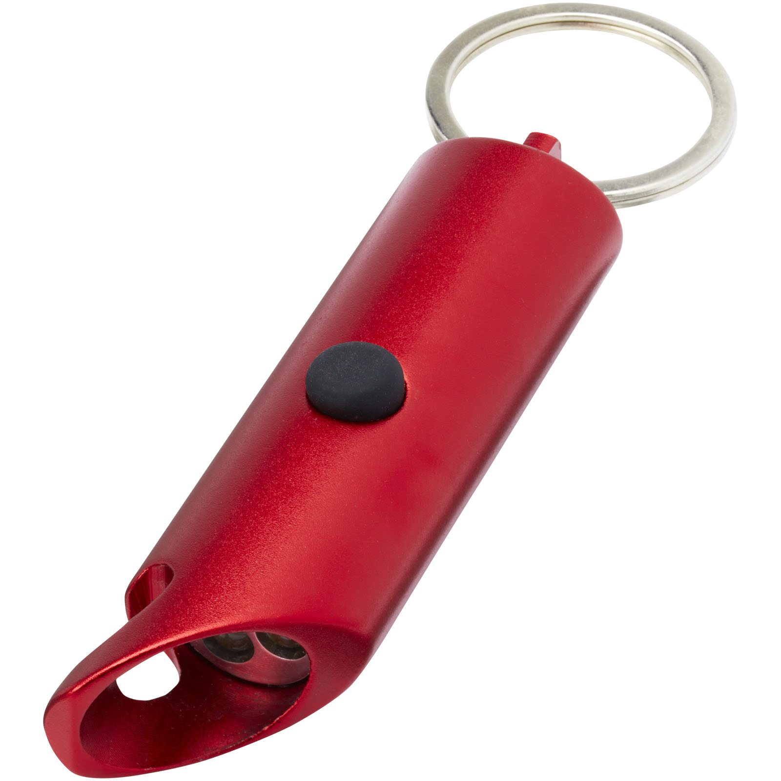 Luz LED IPX de aluminio reciclado y abrebotellas con llavero Flare