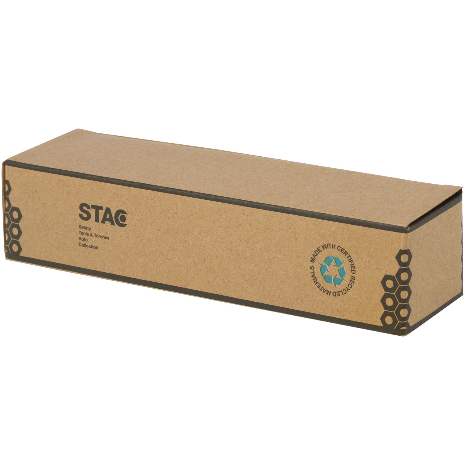 Linterna de plástico reciclado con mosquetón de bambú/RCS Kuma