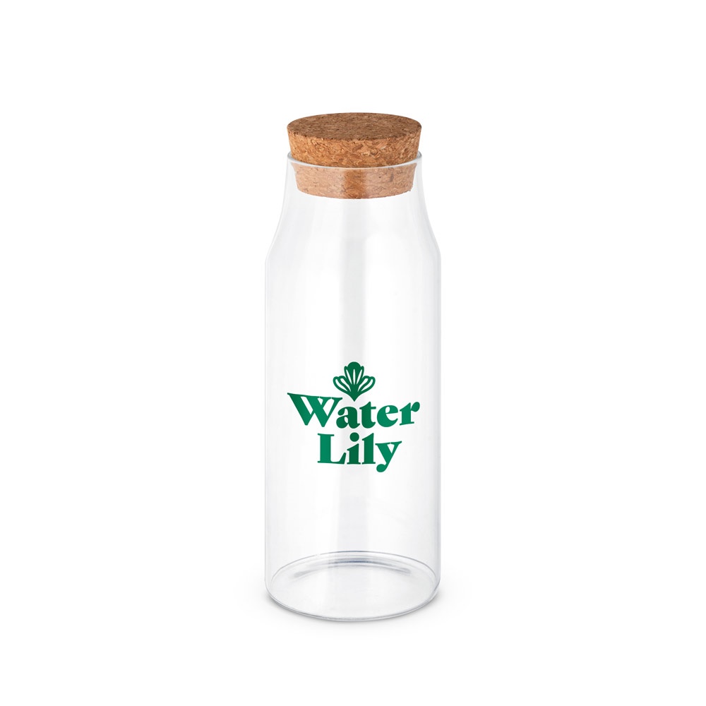 JASMIN 1000. Botella de vidrio borosilicato con tapón de corcho de 1 L