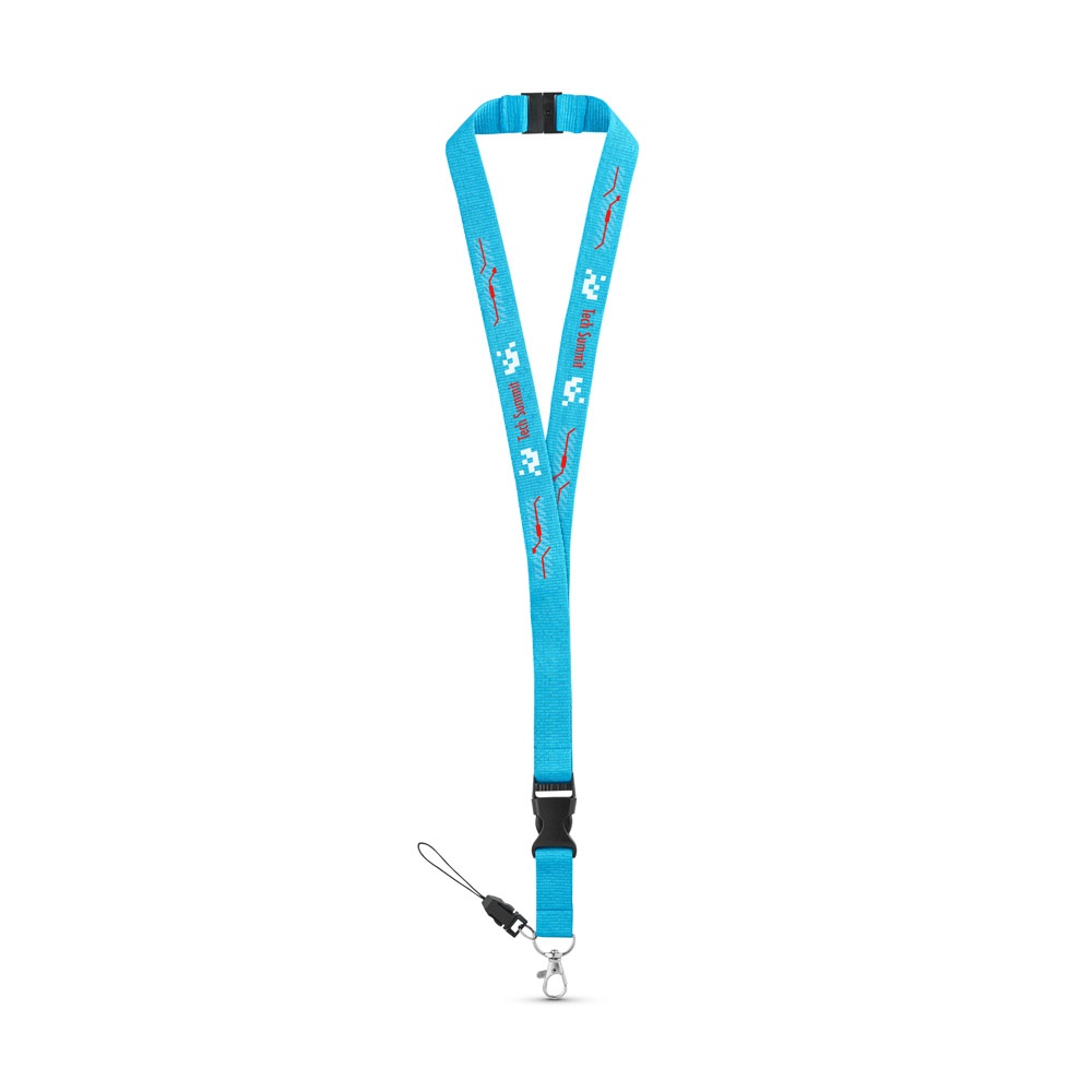 MURRAY. Lanyard de poliéster con mosquetón metálico