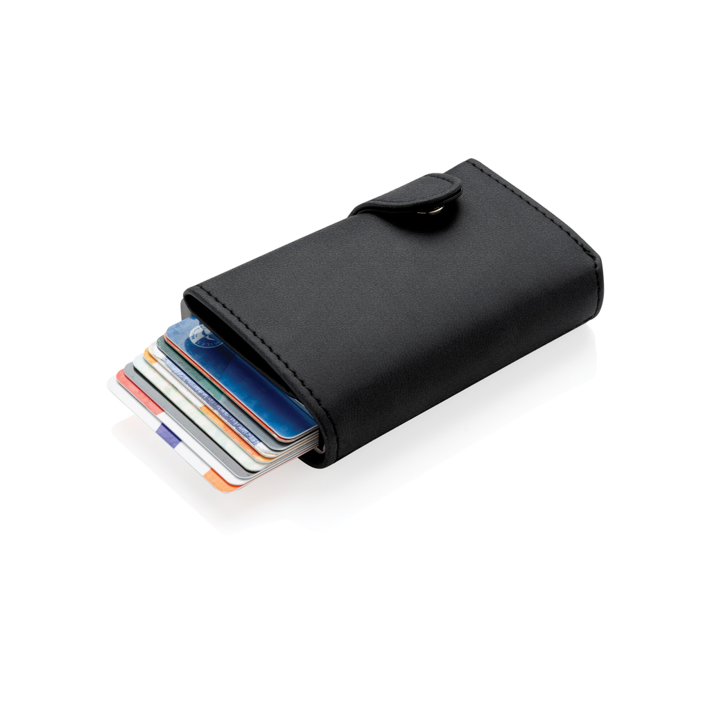 Tarjetero RFID de aluminio estándar con billetera de PU