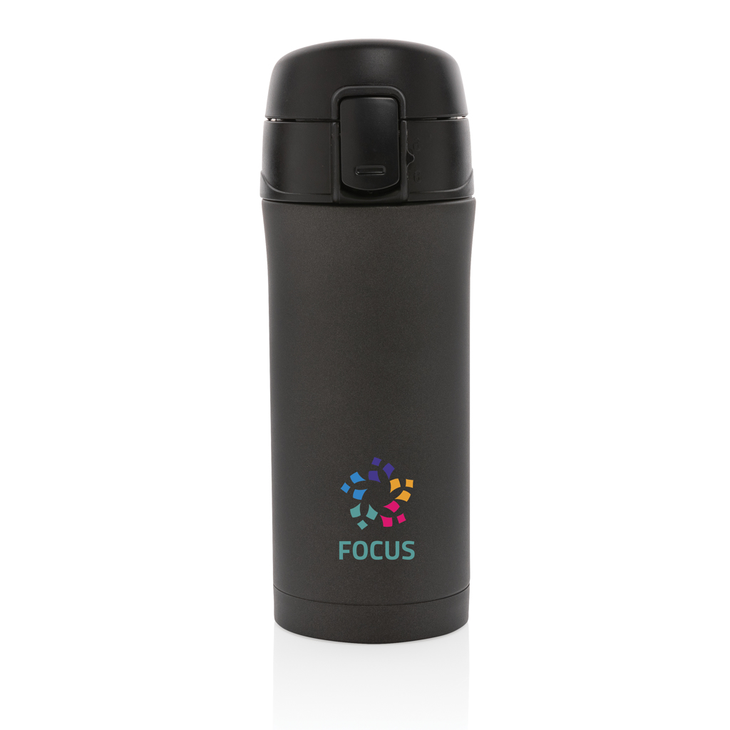 Taza metálica al vacío con cierre fácil