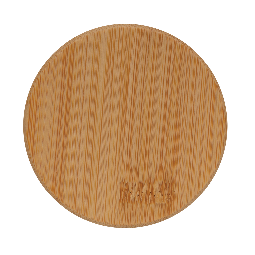 Vidrio de borosilicato de doble pared con tapa de bambú 250m