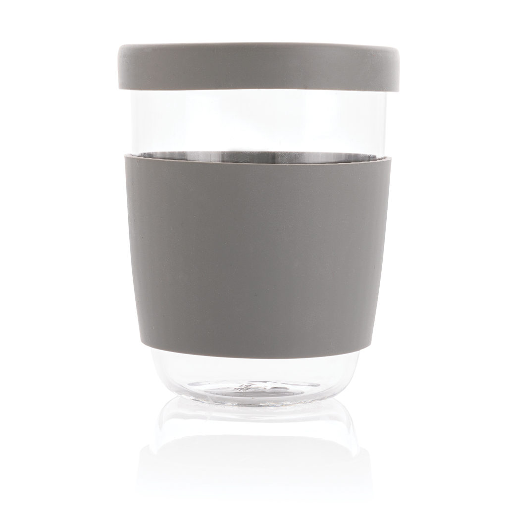 Vaso de borosilicato Ukiyo con tapa y funda de silicona
