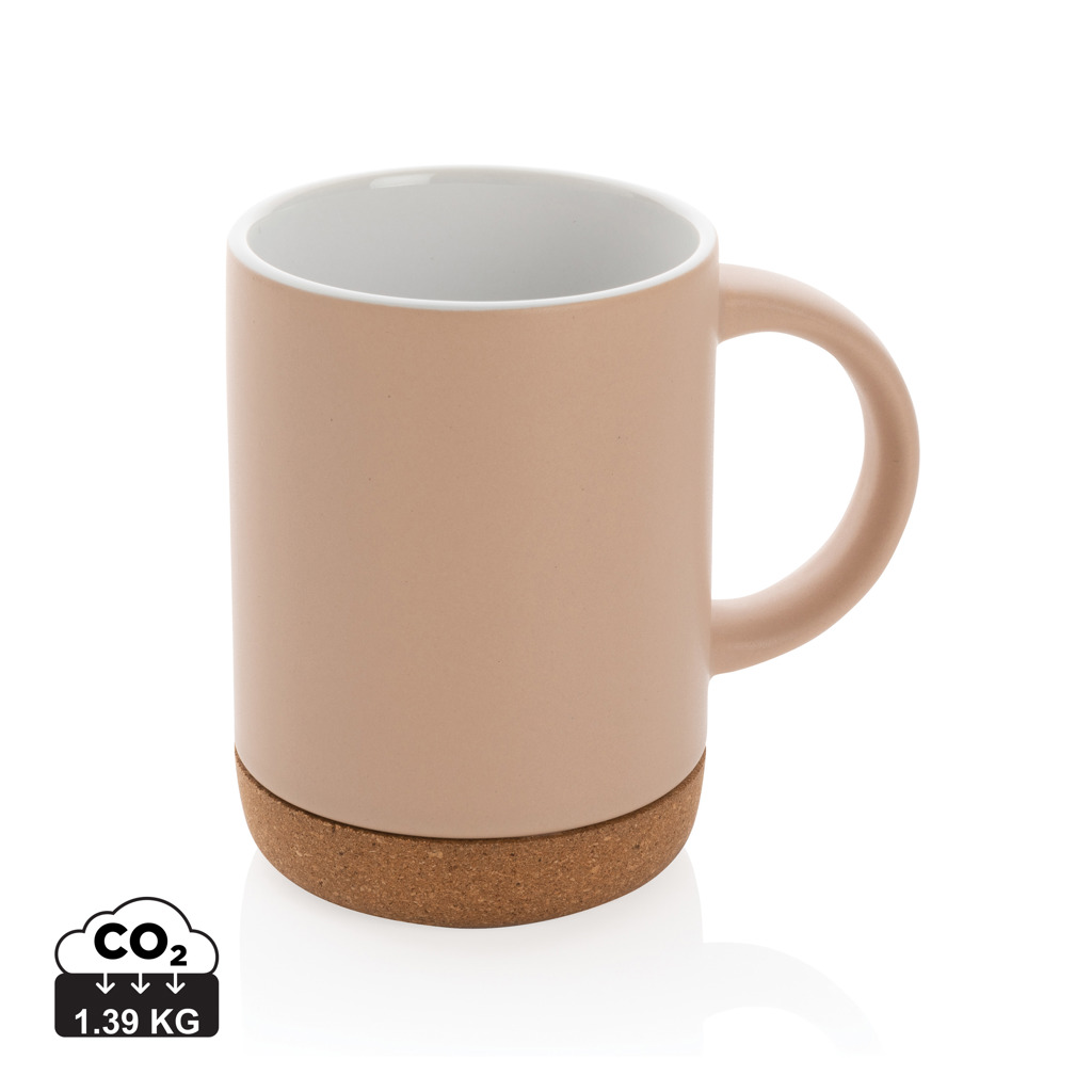 Taza de cerámica con base de corcho 280ml.
