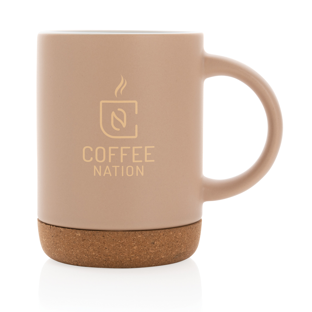 Taza de cerámica con base de corcho 280ml.