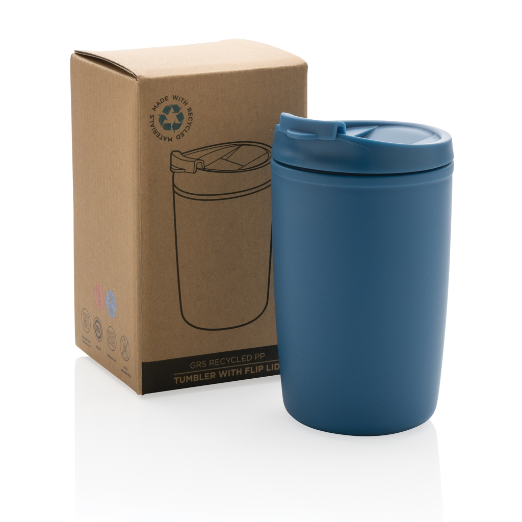 Taza de PP reciclado GRS con tapa de seguridad