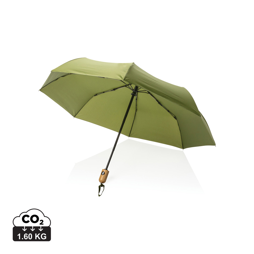 Paraguas automático RPET 190T bambú de 21" Impact AWARE ™