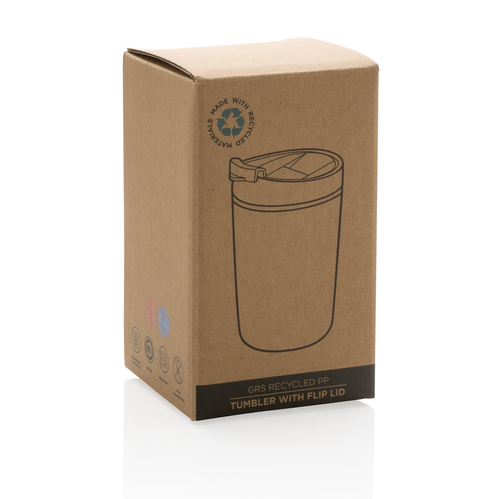 Taza de PP reciclado GRS con tapa de seguridad